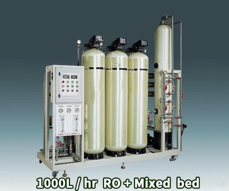 Ion exchange demineralizer with mixed bed